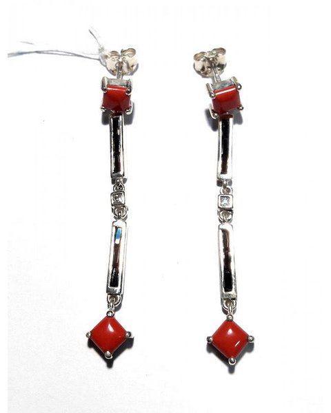 Thomas Sabo Серебряные серьги с куб. циркониями и кораллами H1410-1-367