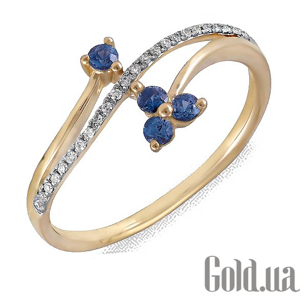 

Кольцо Lurie Jewelry, Женское золотое кольцо с бриллиантами и сапфирами, 17