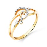 Женское золотое кольцо с куб.циркониями, 1512544