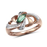 Женское золотое кольцо с бриллиантами и изумрудом, 1554784
