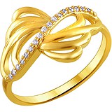 Женское золотое кольцо с куб. циркониями, 1615712
