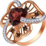 Женское золотое кольцо с бриллиантами и гранатом, 1654880