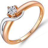 Золотое кольцо с бриллиантом, 1663840