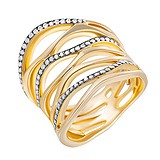 Жіноча золота каблучка з діамантами, 1667936