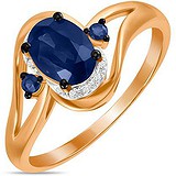 Женское золотое кольцо с бриллиантами и сапфирами, 1714272
