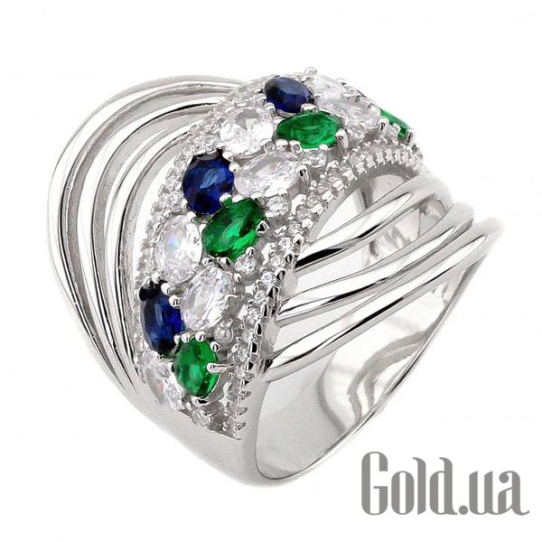 

Женские кольца Украина, Женское серебряное кольцо с куб. циркониями, 18