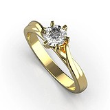Золотое кольцо с бриллиантом, 1768800