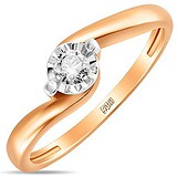 Женское золотое кольцо с бриллиантом, 1512033