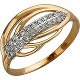 Женское золотое кольцо с куб. циркониями, 1604449