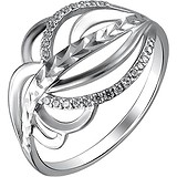 Женское серебряное кольцо с куб. циркониями, 1613921