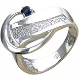 Женское серебряное кольцо с куб. циркониями и алпанитом, 1621089