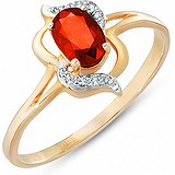 Женское золотое кольцо с бриллиантами и рубином, 1639777