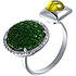 Женское серебряное кольцо с куб. циркониями и кожей - фото 1