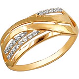 Женское золотое кольцо с куб. циркониями, 1663841