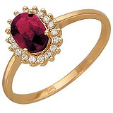 Женское золотое кольцо с бриллиантами и рубином, 1666145