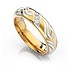 Золотое обручальное кольцо с бриллиантами и эмалью - фото 1