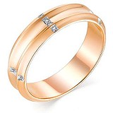 Золотое обручальное кольцо с бриллиантами, 1685345