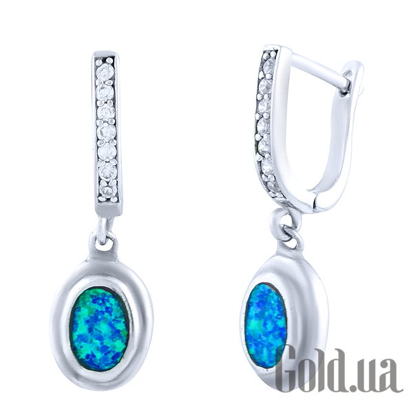 

Серьги с подвесками Fresh Jewelry, Серебряные серьги с опалами и куб. циркониями