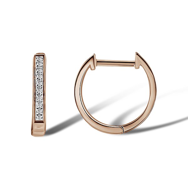 Золотая одиночная серьга с бриллиантами