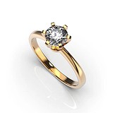 Золотое кольцо с бриллиантом, 1768289