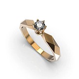 Золотое кольцо с бриллиантом, 1768801