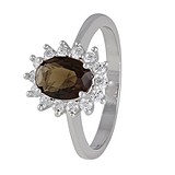 Женское серебряное кольцо с  куб. циркониями (КК2ФРТ/397), фото