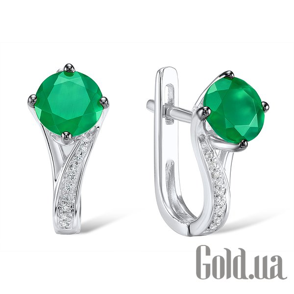 

Серьги Lurie Jewelry, Золотые серьги с бриллиантами и халцедонами