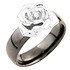 Женское серебряное кольцо с керамикой и куб. цирконием - фото 1