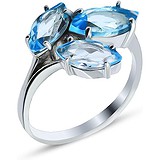 Silver Wings Женское серебряное кольцо с топазами, 1617762
