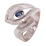 Женское серебряное кольцо с куб. циркониями и алпанитом, 1621090