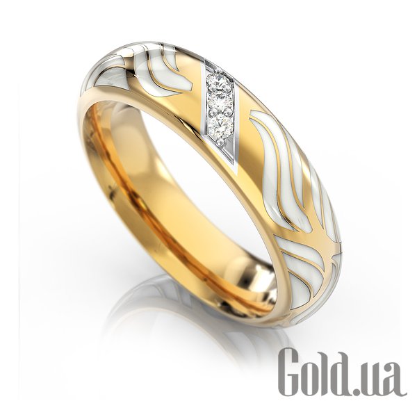 

Обручальное кольцо Украина, Золотое обручальное кольцо с бриллиантами и эмалью, 17