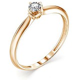 Золотое кольцо с бриллиантом, 1685346
