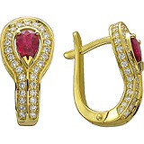 Золотые серьги с бриллиантами и рубинами, 1685858