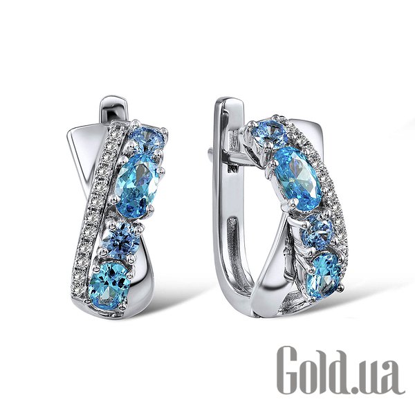 

Серьги Lurie Jewelry, Серебряные серьги с куб.циркониями и шпинелем