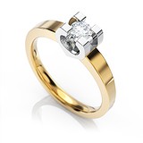 Золотое кольцо с бриллиантом, 1722978