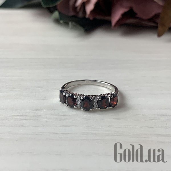 

Женские кольца Fresh Jewelry, Женское серебряное кольцо с гранатами и куб. циркониями, 17