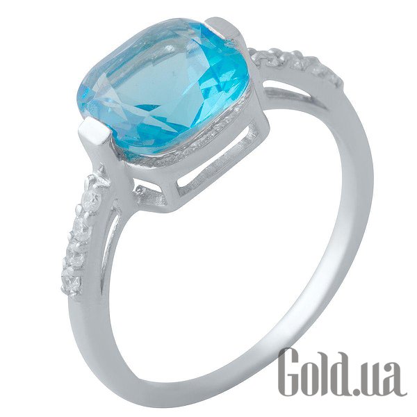 

Женские кольца Fresh Jewelry, Женское серебряное кольцо с синт. аквамарином и куб. циркониями, 17