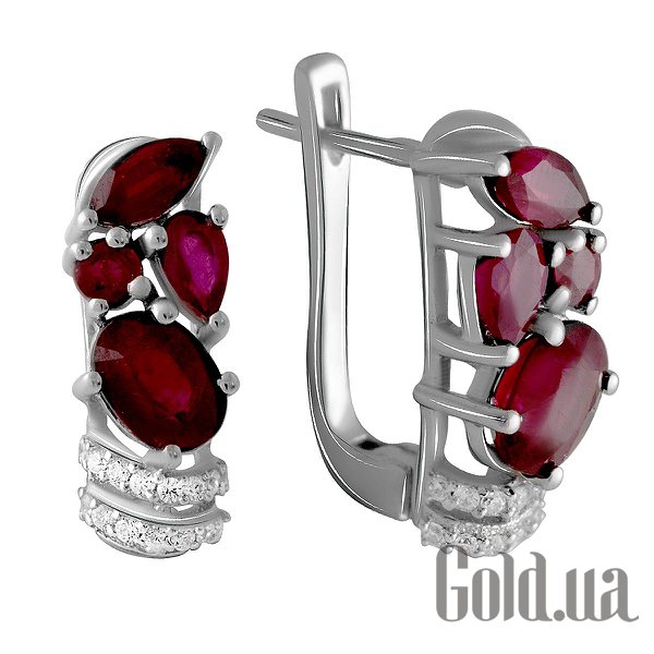 

Серьги Fresh Jewelry, Серебряные серьги с куб. циркониями и рубинами