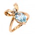 Женское золотое кольцо с топазом и бриллиантами - фото 1