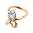 Женское золотое кольцо с топазом и бриллиантами - фото 2