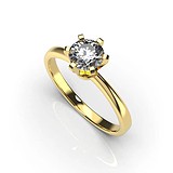 Золотое кольцо с бриллиантом, 1768290