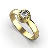 Золотое кольцо с бриллиантом, 1768802