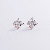 Золотые серьги с куб. циркониями