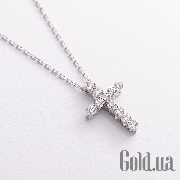 

Кулон-крестик Украина, Золотой кулон с цепочкой с куб. циркониями