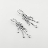 Серебряные серьги с куб. циркониями и эмалью, 1796706