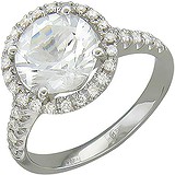 Женское золотое кольцо с бриллиантами и сапфиром, 1605219