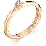 Золотое кольцо с бриллиантом, 1614179