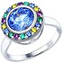 SOKOLOV Женское серебряное кольцо с куб. циркониями и кристаллом Swarovski - фото 1