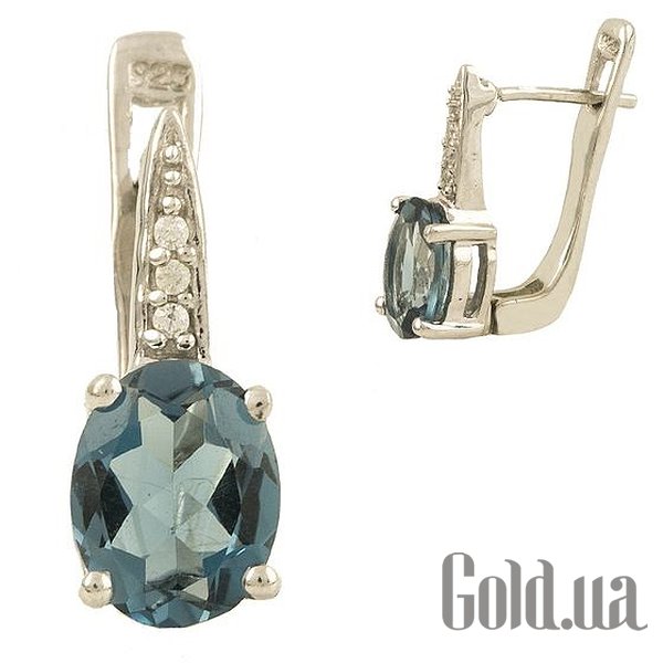 

Серьги Fresh Jewelry, Серебряные серьги с топазами и куб. циркониями