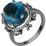 Женское золотое кольцо с топазом и бриллиантами, 1669731